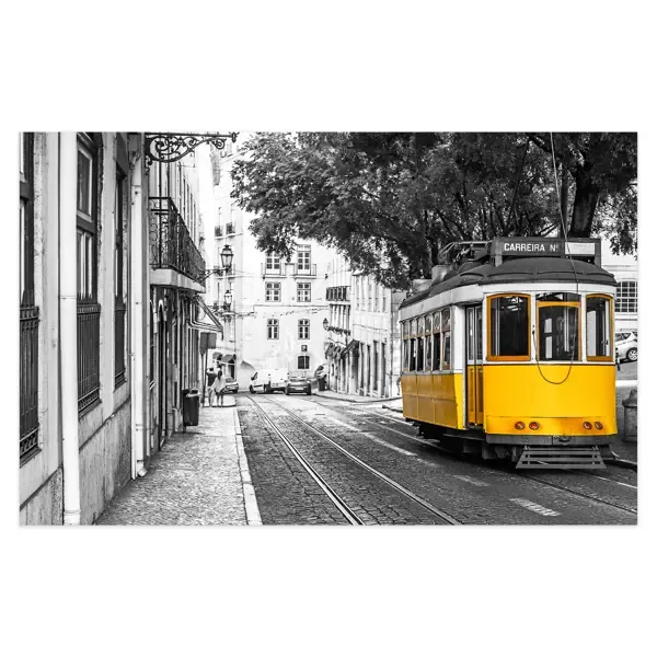 Картина на холсте "Желтый трамвай" 70x110 см