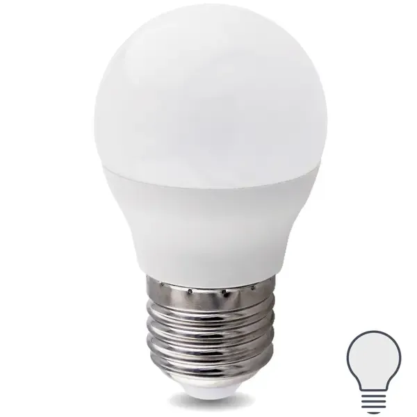 Лампа светодиодная E27 220-240 В 8 Вт шар матовая 750 лм нейтральный белый свет Без бренда None