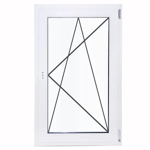 Окно пластиковое ПВХ VEKA одностворчатое 1270x600 мм (ВxШ) правое поворотно-откидное однокамерный стеклопакет белый/белы