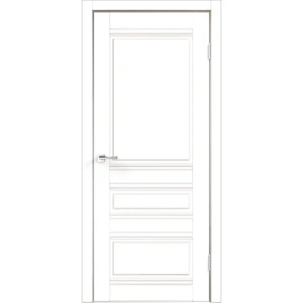Дверь межкомнатная Эмили глухая ПВХ ламинация цвет белый эмалит 70x200 см (с замком и петлями)