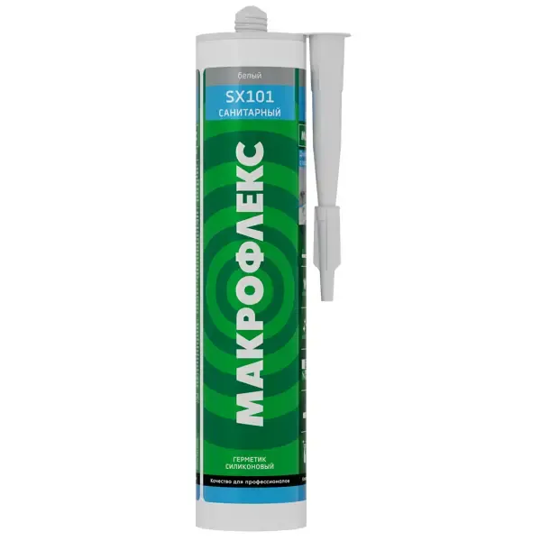 Герметик силиконовый санитарный Makroflex белый 290 мл уксусный МАКРОФЛЕКС герметик санитарный