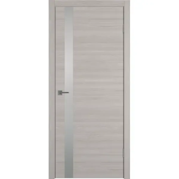 Дверь межкомнатная Канзас остекленная ПВХ ламинация цвет дуб европейский серый 80x200 см (с замком и петлями)