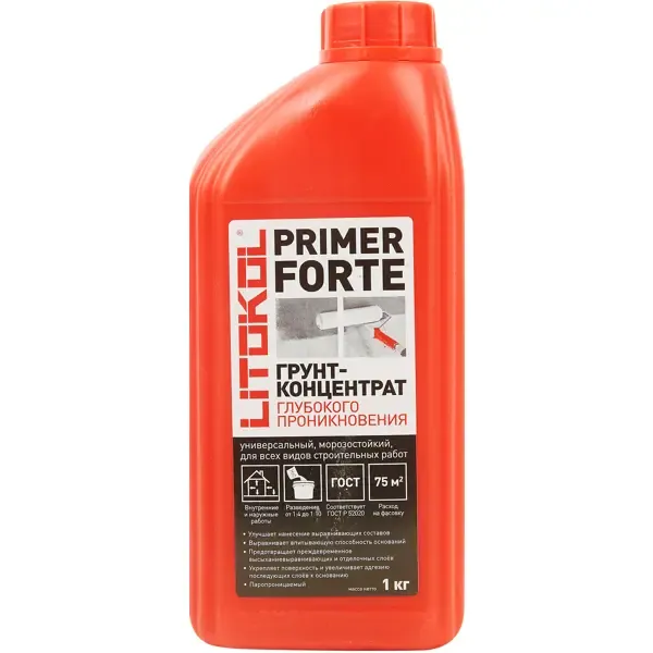 Грунт-концентрат глубокого проникновения Litokol Primer Forte 1 кг LITOKOL PRIMER FORTE