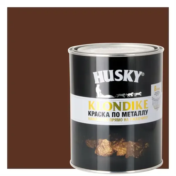 Краска по металлу Husky Klondike глянцевая цвет коричневый 0.9 л RAL 8017 HUSKY None