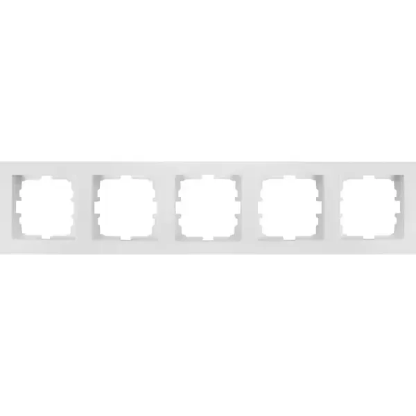 Рамка для розеток и выключателей Lezard Vesna 5 постов горизонтальная цвет белый