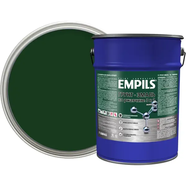 Грунт-эмаль по ржавчине 3 в 1 Empils PL гладкая цвет зеленый 5 кг EMPILS None
