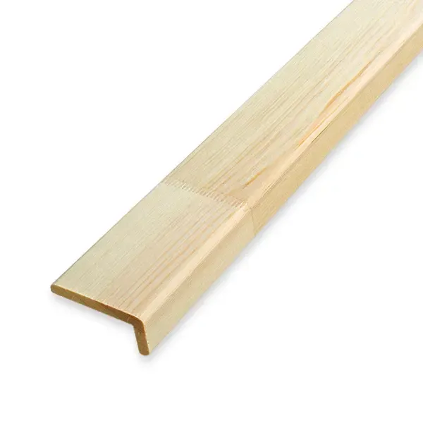 Уголок плоский деревянный сращенный разнобокий 18x40x1000 мм Сосна Экстра АРЕЛАН разнобокий 18х40 мм