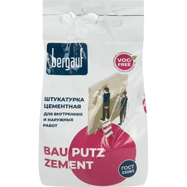 Штукатурка цементная Bergauf Bau Putz Zement 5 кг BERGAUF BAU PUTZ ZEMENT Bau Putz