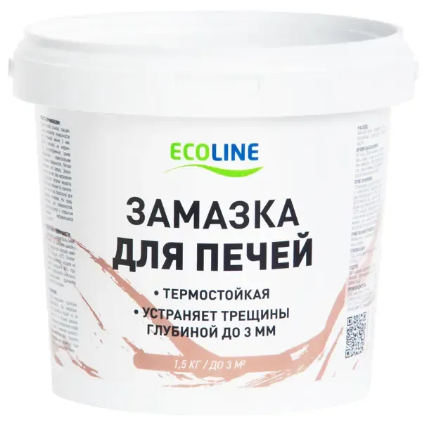 Замазка для печей EcoLine термостойкая 1.5 кг Без бренда None