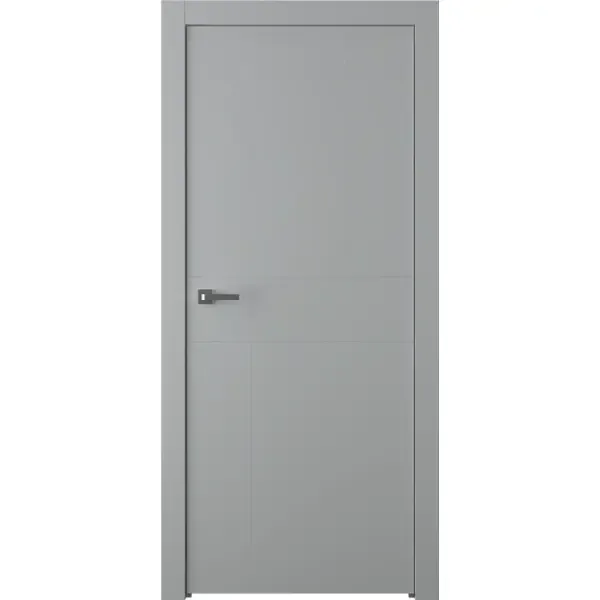 Дверь межкомнатная Лацио 2 глухая эмаль цвет серый 80x200 см