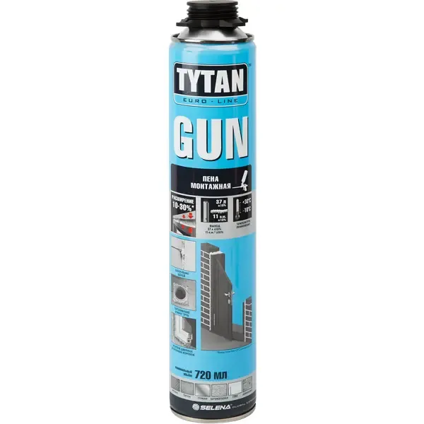 Пена монтажная профессиональная Tytan Gun 40 всесезонная 720 мл TYTAN None