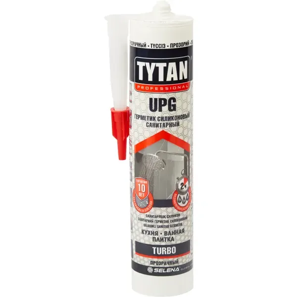 Герметик силиконовый санитарный Tytan UPG Turbo 280 мл уксусный прозрачный TYTAN None