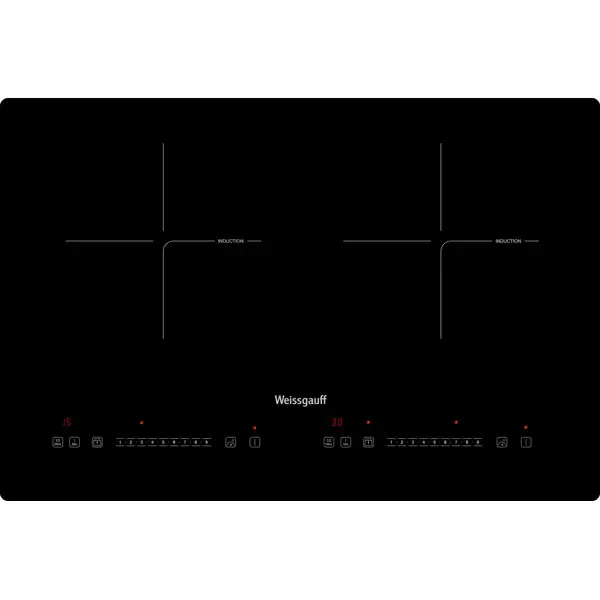 Индукционная варочная панель Weissgauff HI 412 H 61x41 61 см 2 конфорки цвет черный
