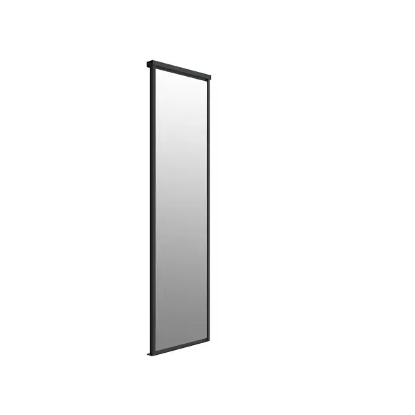 Дверь-купе 80.4x225.5 см алюминий зеркало/черный