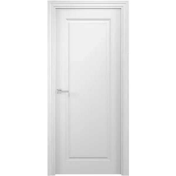 Дверь межкомнатная глухая без замка и петель в комплекте Аляска 200x60 см финиш-бумага цвет белый шелк Без бренда