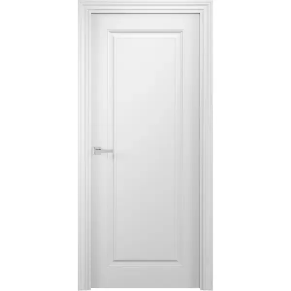 Дверь межкомнатная глухая без замка и петель в комплекте Аляска 200x70 см финиш-бумага цвет белый шелк Без бренда