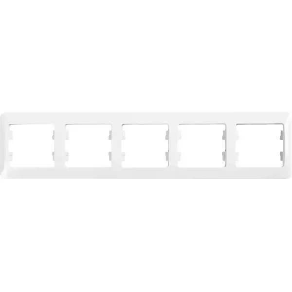Рамка для розеток и выключателей Schneider Electric Glossa 5 постов цвет белый