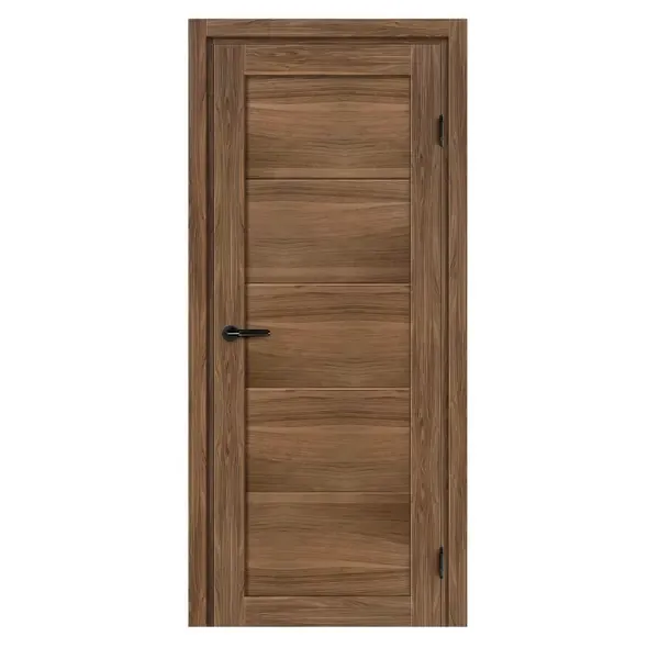 Дверь межкомнатная глухая с замком и петлями в комплекте Толедо Орех Галант 60x200 см CPL цвет коричневый