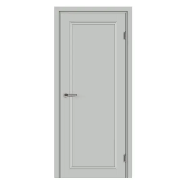 Дверь межкомнатная глухая с замком и петлями в комплекте Лион 60x200 см Hardflex цвет серый жемчуг