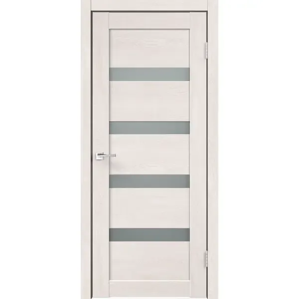 Дверь межкомнатная остекленная без замка и петель в комплекте Лайн 2 60x200 см HardFlex цвет дуб тернер белый VELLDORIS