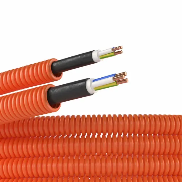 Электротруба гофрированная DKC D16мм 50 м ПНД гибкая с кабелем ВВГнг(А)-LS 3x2.5 50 м ГОСТ