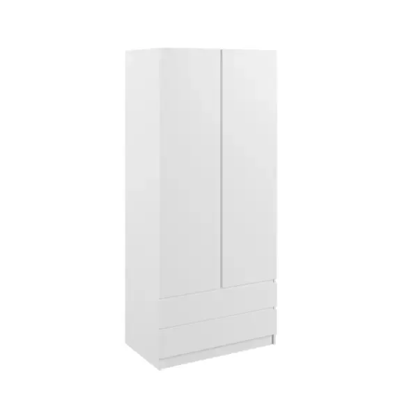 Шкаф распашной Клик мебель 90x210x50 см ЛДСП цвет белый