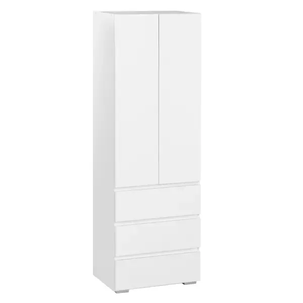 Шкаф распашной Клик мебель Кеос 60x180x40 см ЛДСП 3 ящика цвет белый