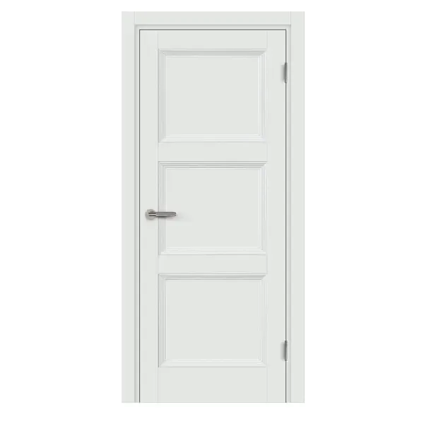 Дверь межкомнатная глухая с замком и петлями в комплекте Трилло 80x200 см Hardflex цвет белый жемчуг МАРИО РИОЛИ