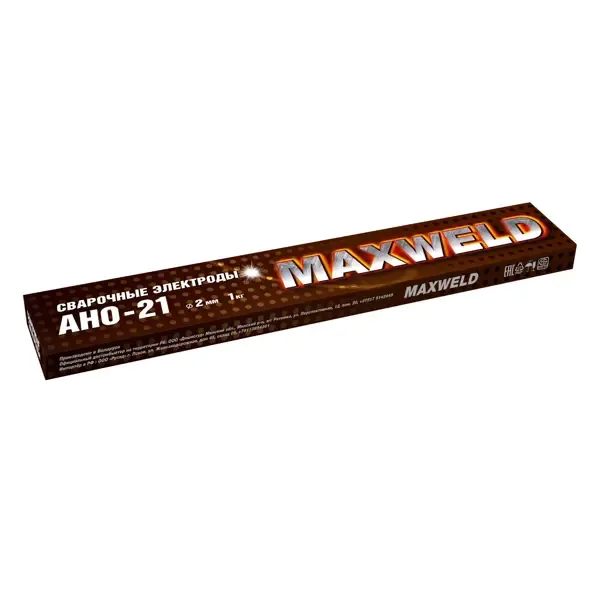 Электроды сталь Maxweld АНО-21 ANO21 2 мм, 1 кг MAXWELD ANO21 Maxweld