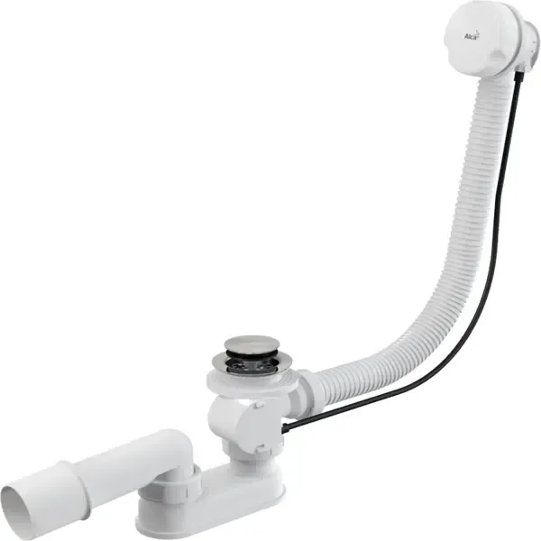 Сифон для ванны автомат комплект белый пластик/металл ALCAPLAST BASIC