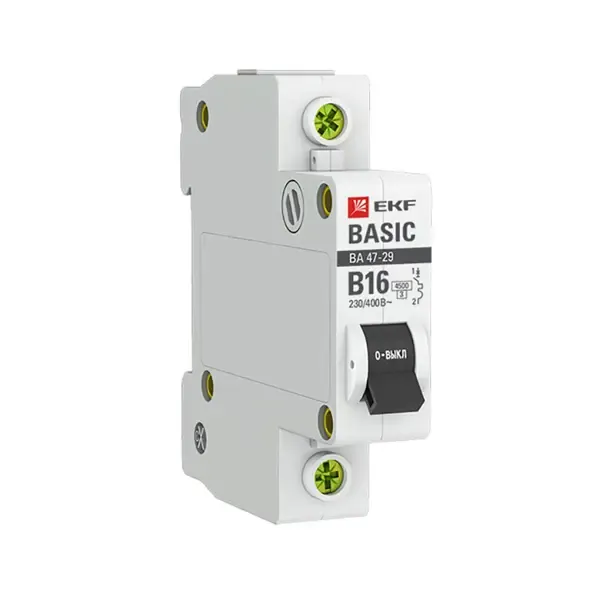 Автоматический выключатель EKF Basic BA47-29 1P B16 А 4.5 кА