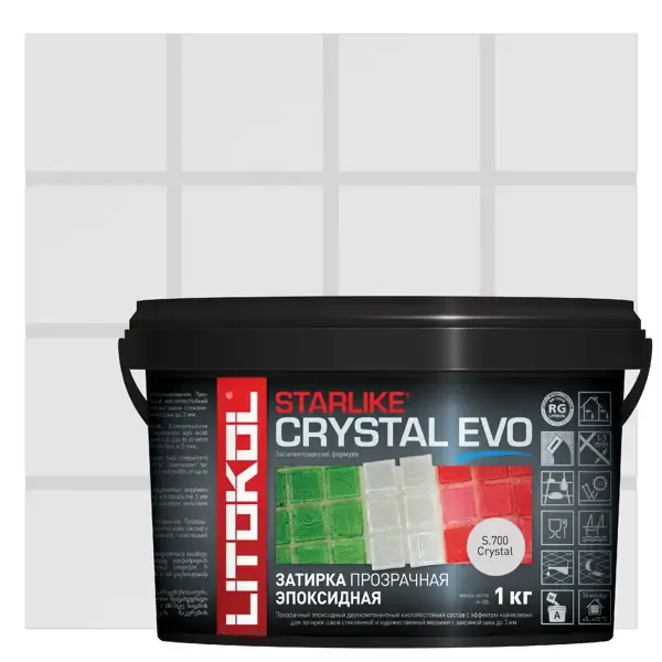 Затирка эпоксидная Litokol Starlike Crystal Evo S.700 цвет прозрачный 1 кг LITOKOL Starlike Evo