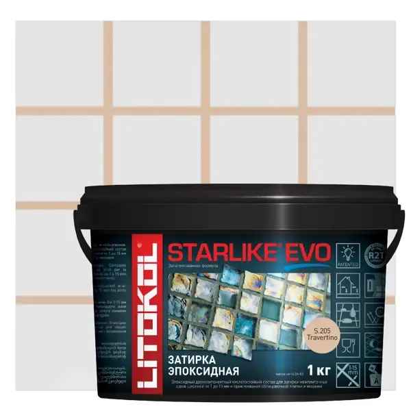 Затирка эпоксидная Litokol Starlike Evo S.205 цвет травертино 1 кг
