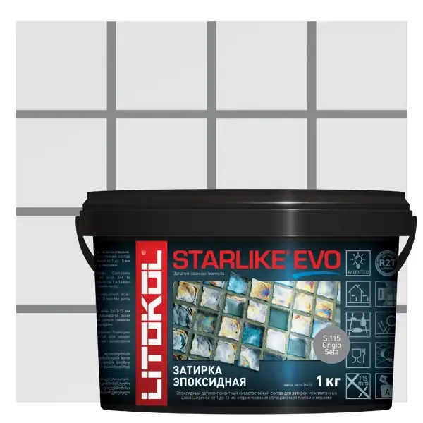 Затирка эпоксидная Litokol Starlike Evo S.115 цвет серый шёлк 1 кг