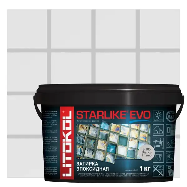 Затирка эпоксидная Litokol Starlike Evo S.105 цвет белый титанио 1 кг