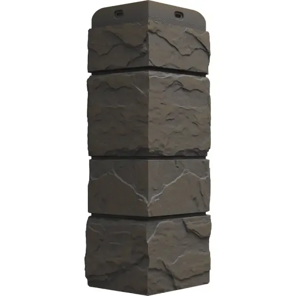 Угол наружный Docke Камень крупный 406x19.5 мм темно-коричневый DÖCKE Аксессуары для фасадных панелей Сланец