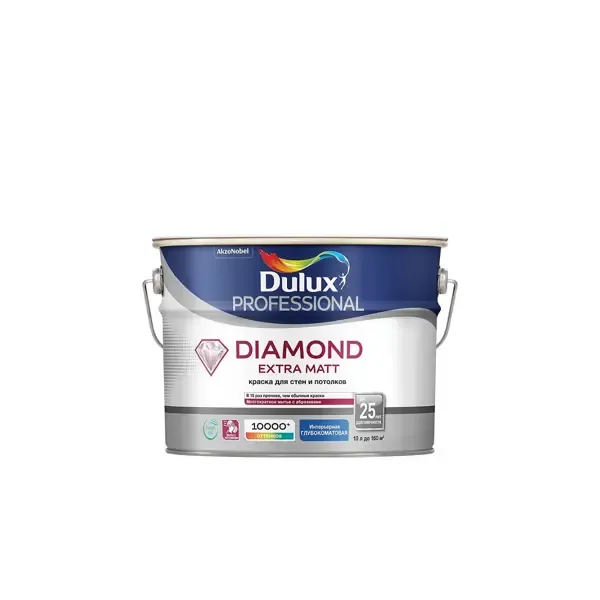 Краска DULUX Diamond Extra Matt 0С-00011266 цвет белый 10 л None