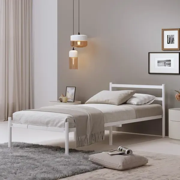 Кровать Квадрат 900-200-white 90x70 металл цвет белый