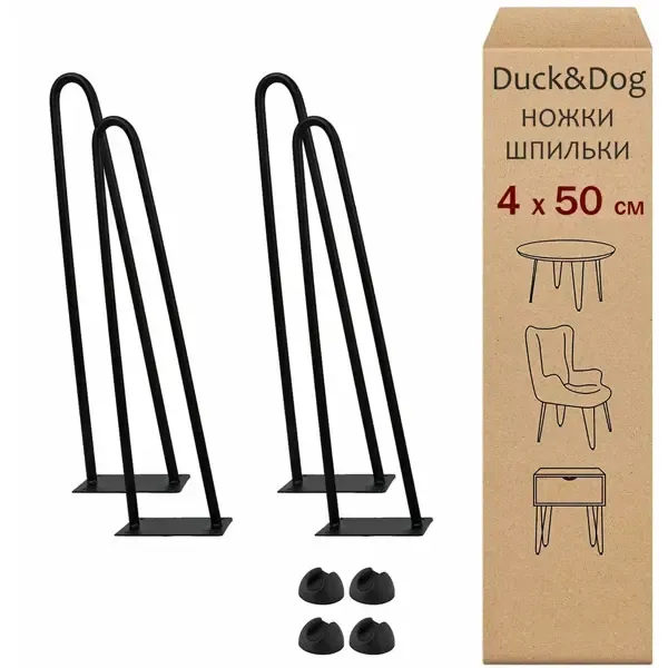 Опора мебельная DUCK&DOG Эконом 500 цвет черный 4 шт