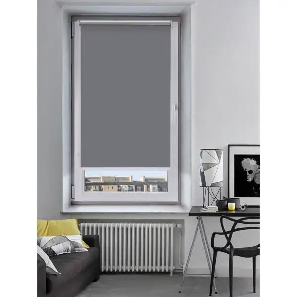 Рулонная штора Fixline amigo всесезонная 75x180 см цвет темно-серый
