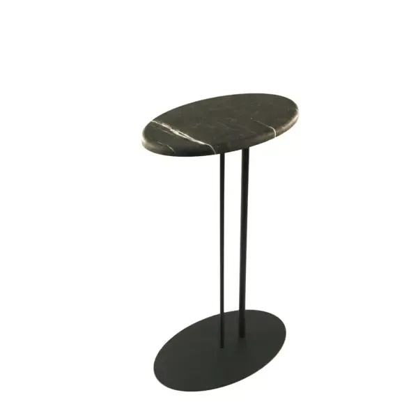 Приставной столик овальный Callisto mobili 22x35 см черный