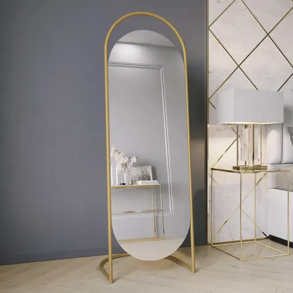 Зеркало напольное овальное в золотой раме Genglass Еvelum Gold 165x54 см