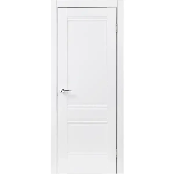 Дверь межкомнатная глухая Классико-42 80x200 см ламинация Hardfleх цвет белый (с замком и петлями)