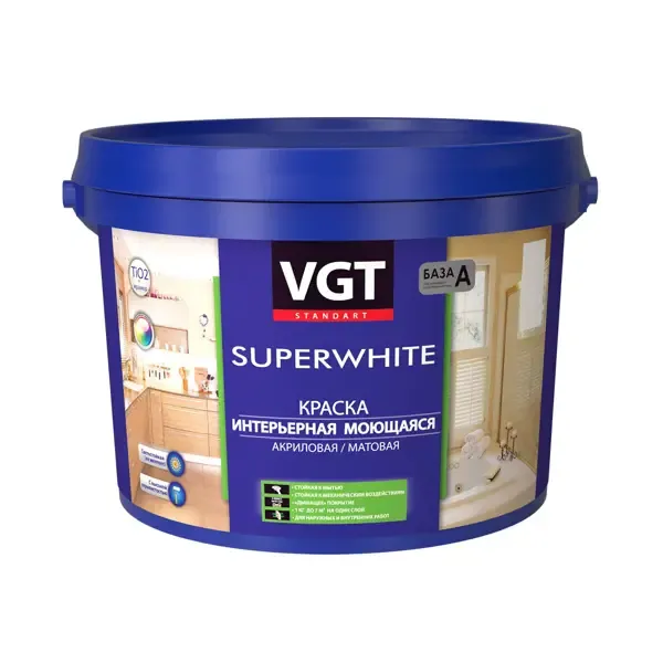 Краска VGT 18365 цвет белый 6 кг