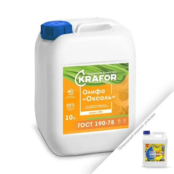 Декоративно-защитная пропитка Krafor 29971 олифа оксоль 5 л