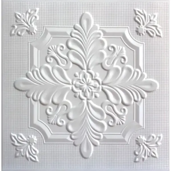 Плитка потолочная экструдированная Солид белая С2065, 50x50 см