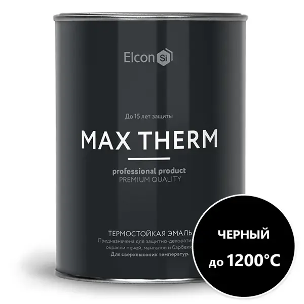 Эмаль термостойкая ELCON 00-00004050 цвет черный 1 л