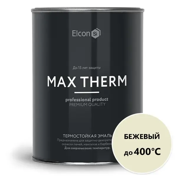 Эмаль термостойкая ELCON 00-00002898 цвет бежевый 1 л