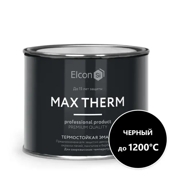 Эмаль термостойкая ELCON 00-00004052 цвет черный 0.5 л None
