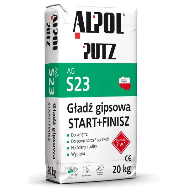 Шпаклевка минеральная гипсовая Alpol putz AG S23 20 кг ALPOL